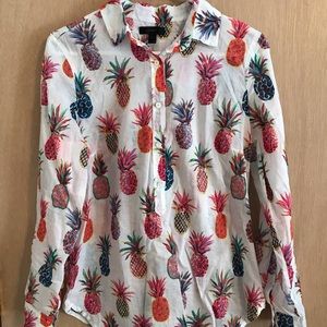 J.Crew Pineapple Cotton Popover